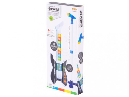 Elektromos rock gitár mikrofonnal kék