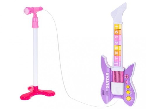 Elektromos rock gitár mikrofonnal lila