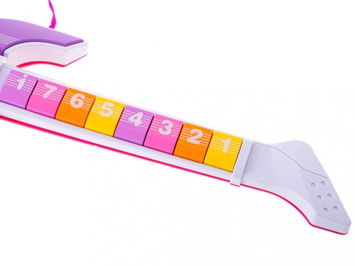 Elektromos rock gitár mikrofonnal lila