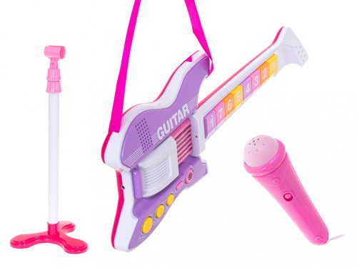 Elektromos rock gitár mikrofonnal lila