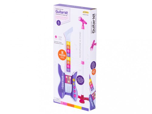 Elektromos rock gitár mikrofonnal lila