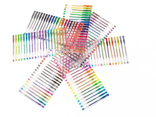 Színes csillámos zselés tollak 140db-os készletben.