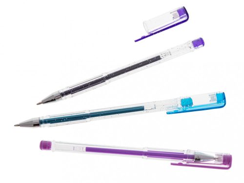 Színes csillámos zselés tollak 140db-os készletben.