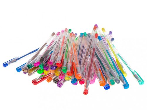 Színes csillámos zselés tollak 50db-os készletben.
