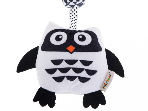 Érzékszervi csörgő medál kontrasztos bagoly