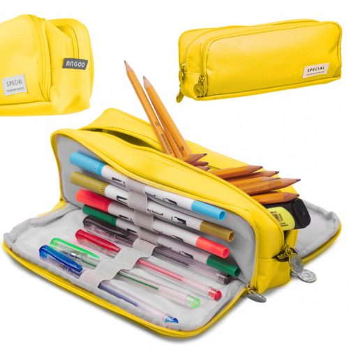 Iskolai tolltartó/kozmetikai táska, sárga
