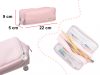 Iskolai tolltartó/kozmetikai táska, 3in1, rózsaszín