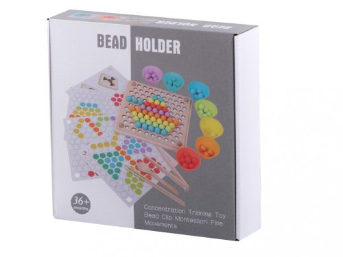Oktatási montessori gyöngygolyó mozaik puzzle 77el.