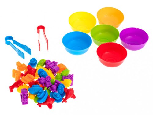 36 db-os montessori oktató játék, számolni tanuláshoz, járművek