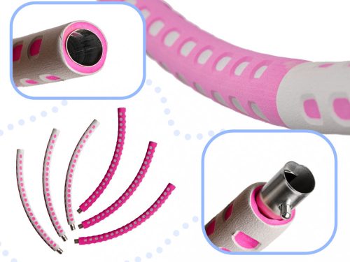 Karcsúsító hulahopp karika masszírozóval rózsaszín-szürke 85cm 1kg