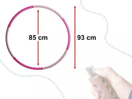 Karcsúsító hulahopp karika masszírozóval rózsaszín-szürke 85cm 1kg