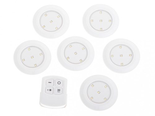 Vezeték nélküli LED lámpa elemekkel 6db. + távirányító