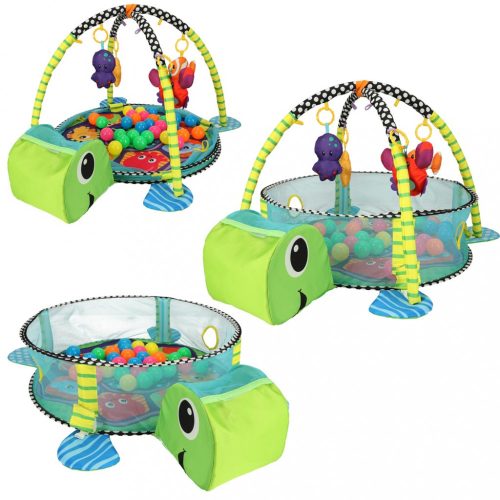 Oktatási szőnyeg 3in1 teknős játszóház Nagy 0+ 30 labda