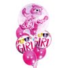 Születésnapi lány babyshower léggömbök 6db rózsaszínű