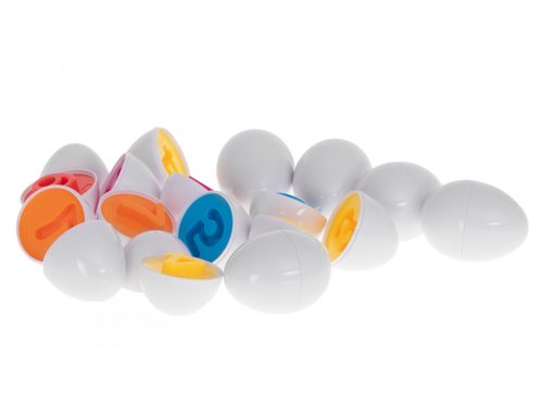 Tojáskirakós logikai játék kisgyerekeknek, 12 db-os, számokkal, Ikonka