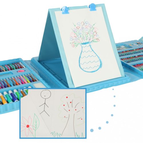 Műanyag festőkészlet tokban 208el. kék