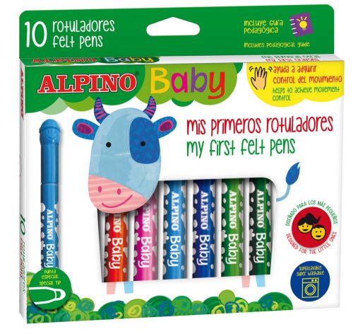 ALPINO BABY kerek hegyű filctollak 10 színben
