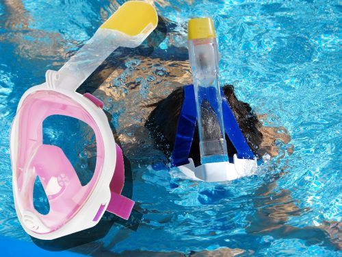 Teljes összecsukható snorkel maszk S/M rózsaszín