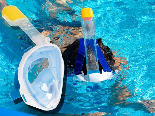 Teljes összecsukható snorkel maszk S/M kék