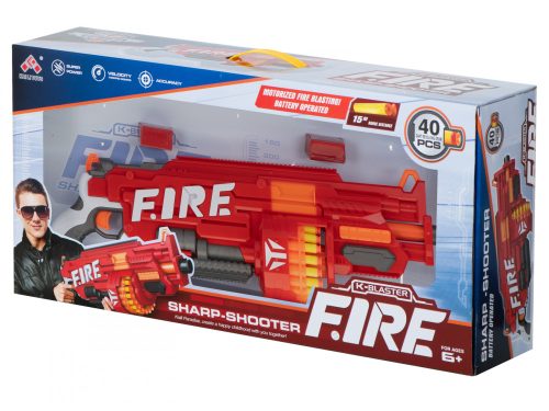 Foam dart puskacső + céltábla + 40 darts piros