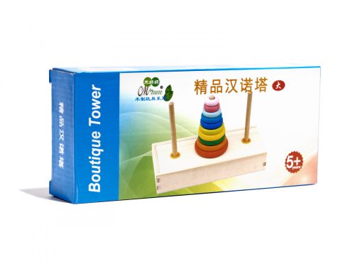 Fából készült piramis alaptoronnyal szivárvány szortírozóval