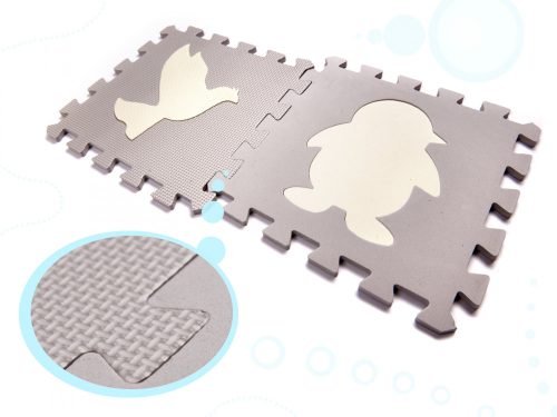 Habszivacs puzzle szőnyeg/gyerekeknek járóka 36el. szürke-ecru