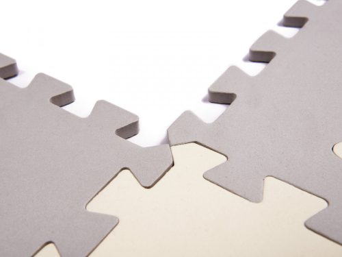 Habszivacs puzzle szőnyeg/gyerekeknek járóka 36el. szürke-ecru