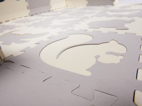 Habszivacs puzzle szőnyeg/gyerekeknek járóka 36el. szürke-ecru