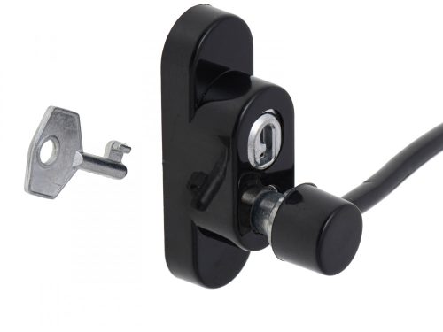 Biztonsági ablakzár + kulcs fekete