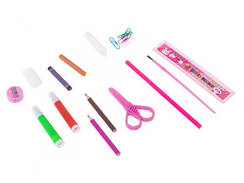 Műanyag festőkészlet tokban 86el. rózsaszín