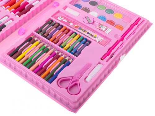 Műanyag festőkészlet tokban 86el. rózsaszín