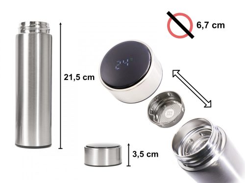 Thermos bögre smart LED 500ml ezüst