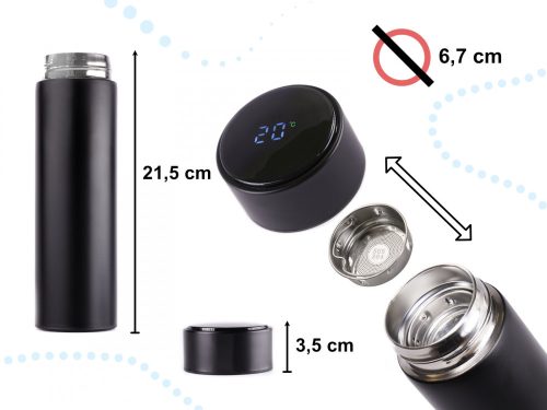Thermos bögre smart LED 500ml fekete
