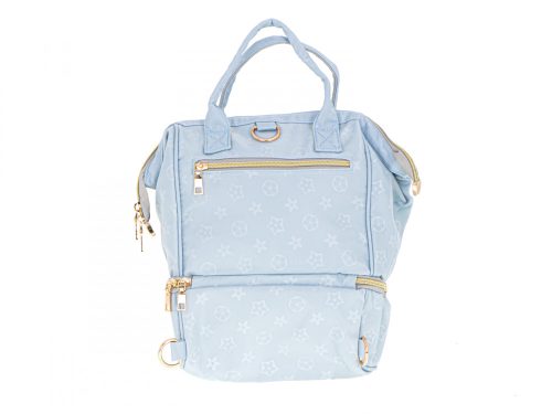 Pelenkázó táska hátizsák és cumisüvegek kék