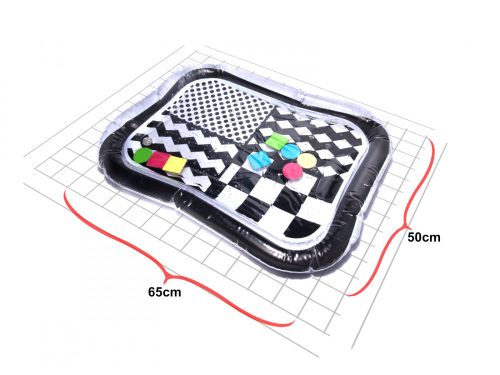Felfújható vizes szőnyeg kontrasztos fekete és fehér mintákkal 65cm x 50cm