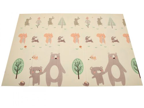 Oktatási összecsukható habszivacs szőnyeg kétoldalas sündisznó/medve 150x195cm