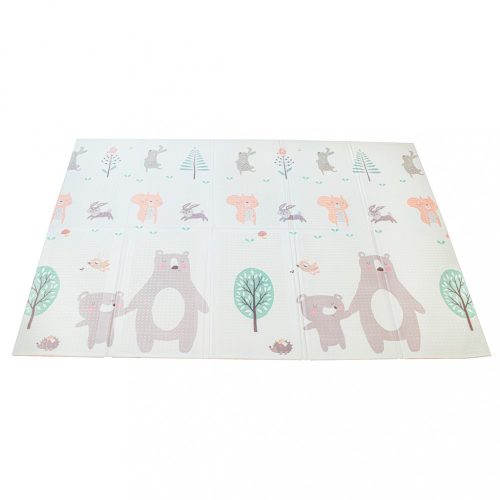 Oktatási összecsukható habszivacs szőnyeg kétoldalas sündisznó/medve 150x195cm