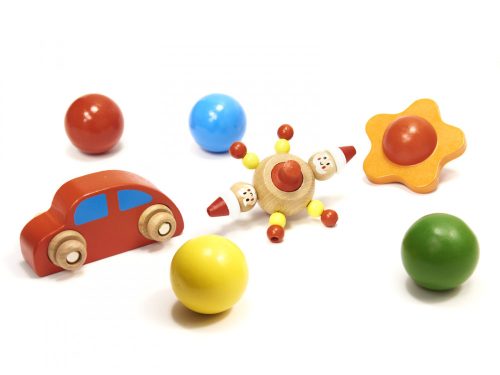 Fából készült montessori labdapálya XXL