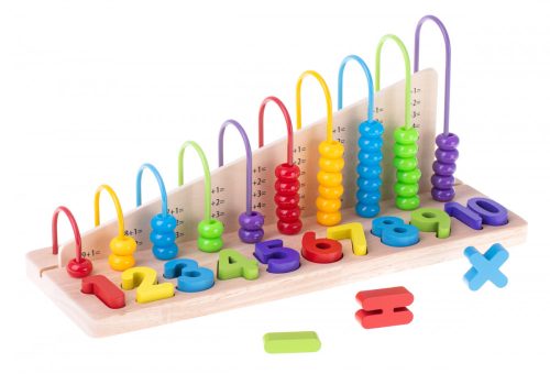 Fából készült abakusz szortírozó számok számolásának tanulása