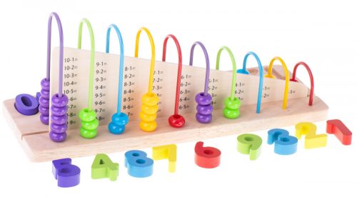 Fából készült abakusz szortírozó számok számolásának tanulása