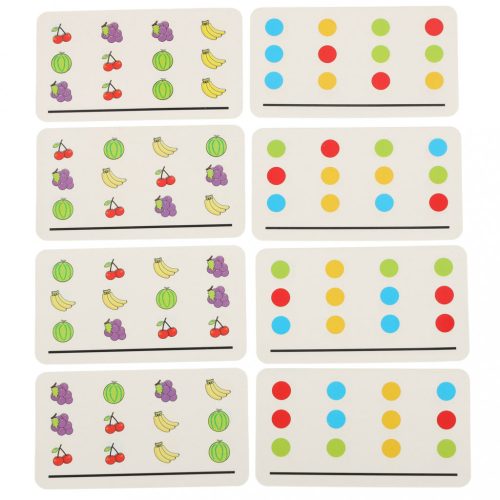 Fából készült oktató játék, montessori, gyümölcs-egyezés kereső