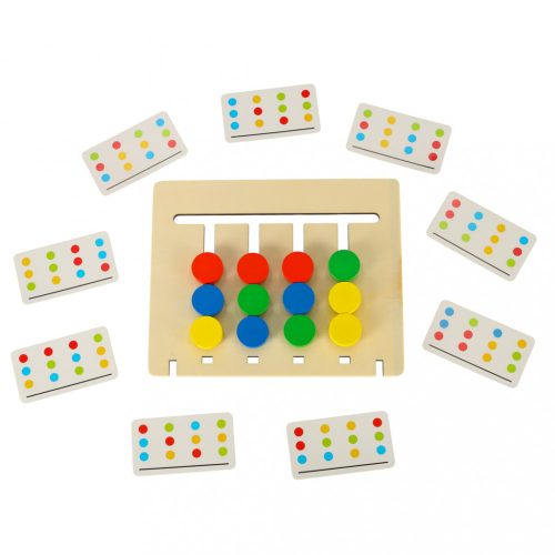 Fából készült oktató játék, montessori, gyümölcs-egyezés kereső