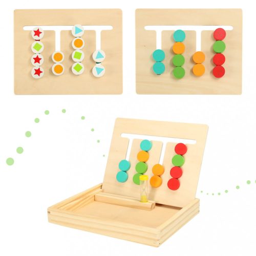 Oktatási fa gyufaszínű játék dobozban