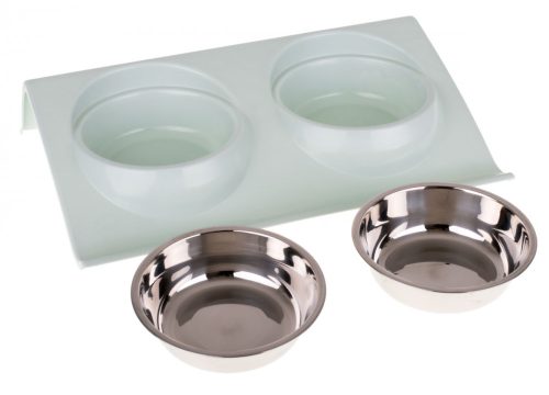 Fém kutyatál állványon 2db