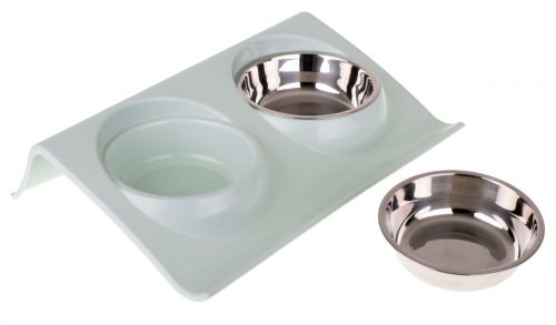 Fém kutyatál állványon 2db