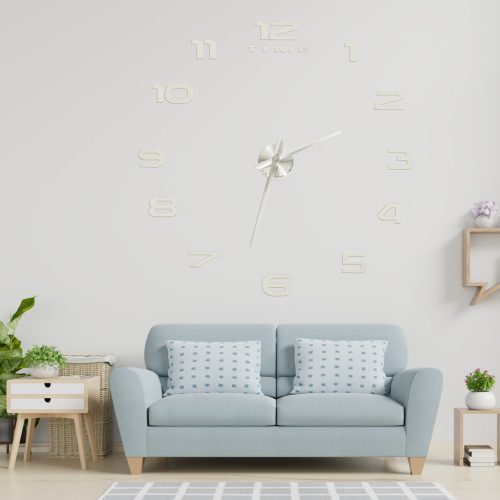 Falióra nagy 80-120cm ezüst 12 számjegyű falióra