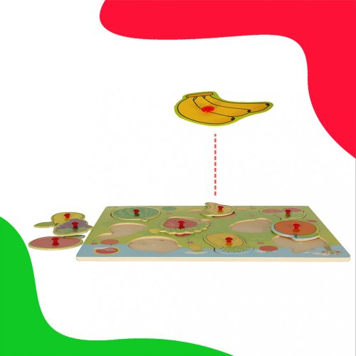 Fa kirakós játék gyümölcsök formák