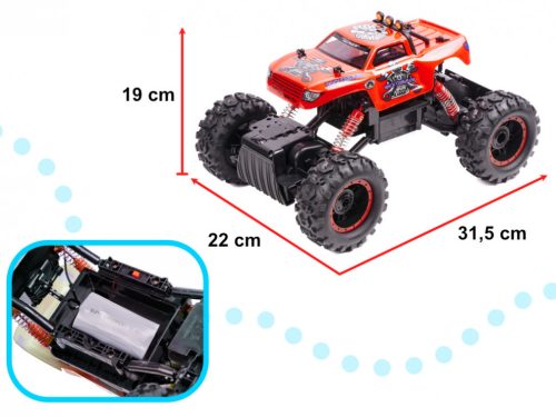 NQD ROCK CRAWLER KING RC autó 1:12 USB piros
