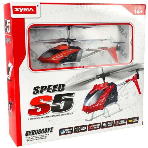 SYMA S5 RC helikopter 3CH piros