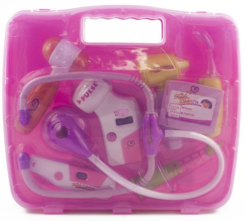 Doktor készlet egy bőröndben DOKTOR + fények rózsaszínben